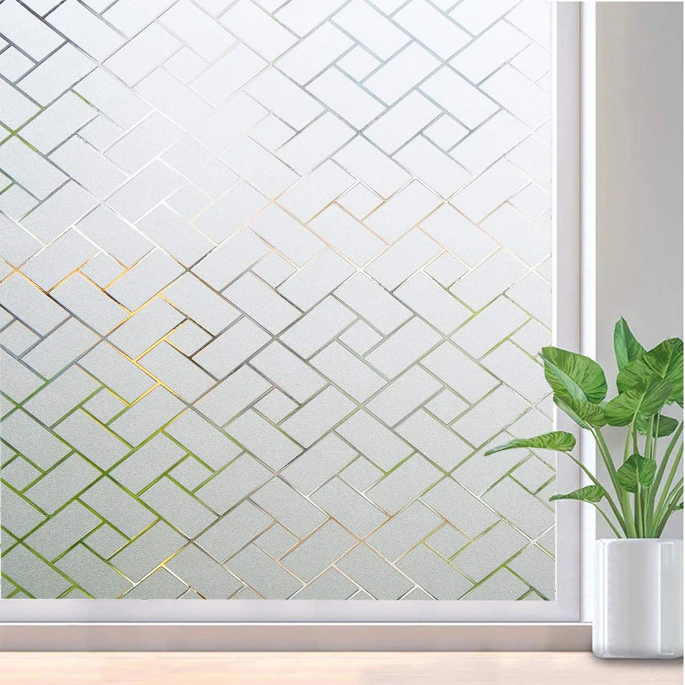 

Funlife Non-Adhesive Static Frosted Window Film Vinyl Glass Window Sticker Privacy Glass Film for Home Bathroom Living Room