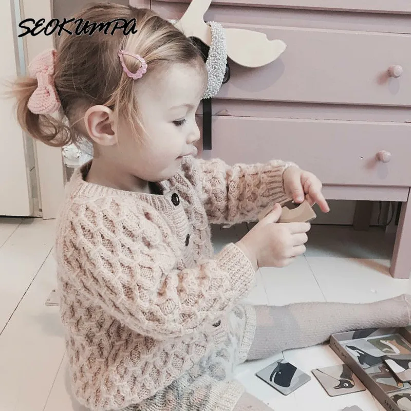 

Children's Sweater Autumn Winter New Joker Thick Sweater Knit England Cute Boy Girl Sweater Circular Collar Cardigan Kids Wear