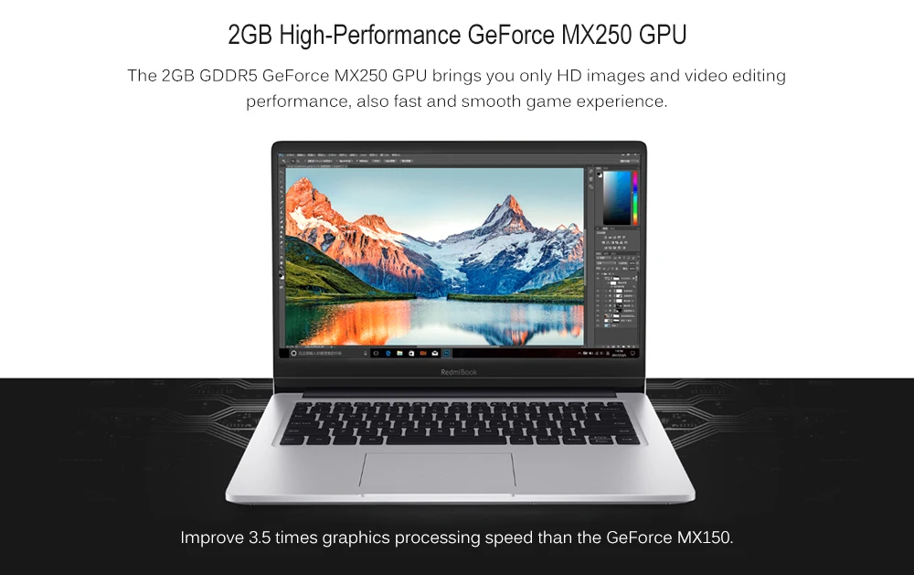 English Xiaomi RedmiBook Laptop 14 Inch 14" FHD Ultra Slim i5-8265U/ i7-8565U NVIDIA GeForce MX250 8GB RAM SSD Storage Quad Core