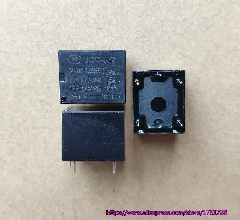 

10pcs/lot, Brand new and original HF JQC-3FF 5VD 9VDC 12VDC 24VDC-1ZS 5pins high power relay~