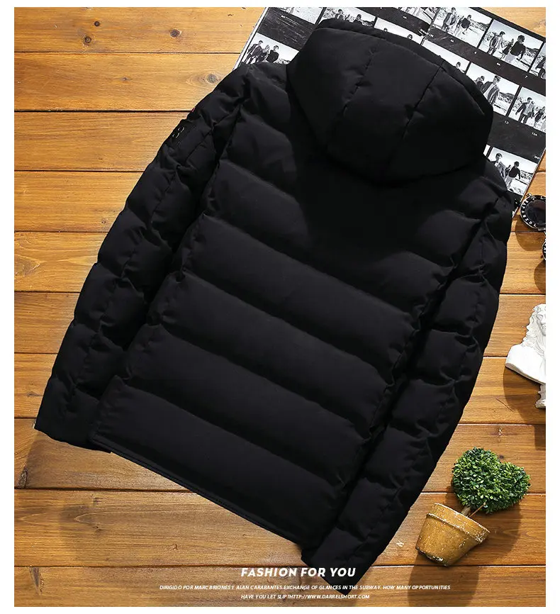 Зимняя новая мужская повседневная куртка с капюшоном модная мужская Толстая зимняя теплая мужская куртка большой размер тонкая куртка Паркера Размер M-5XL