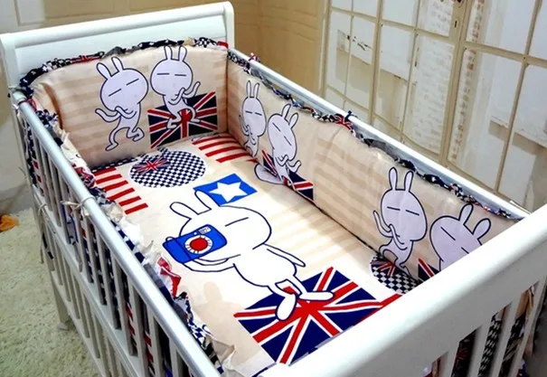 

Discount! 6pcs Bed around Baby Cot Bedding Kit Baby Bedding Set ,include(bumper+sheet+pillowcase)