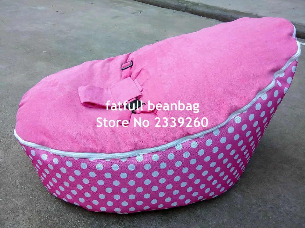 Обложка только, без начинки-розовый горошек водонепроницаемый 600D полиэстер для малышей Bean Bag Snuggle сиденье кровать 2 верхний слой без бобы