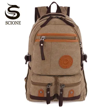 

Scione New Arrival Casual Men's Backpack Fashion Canvas School Shoulder Bag Laptop Rucksack High Quality Travel Backpacks