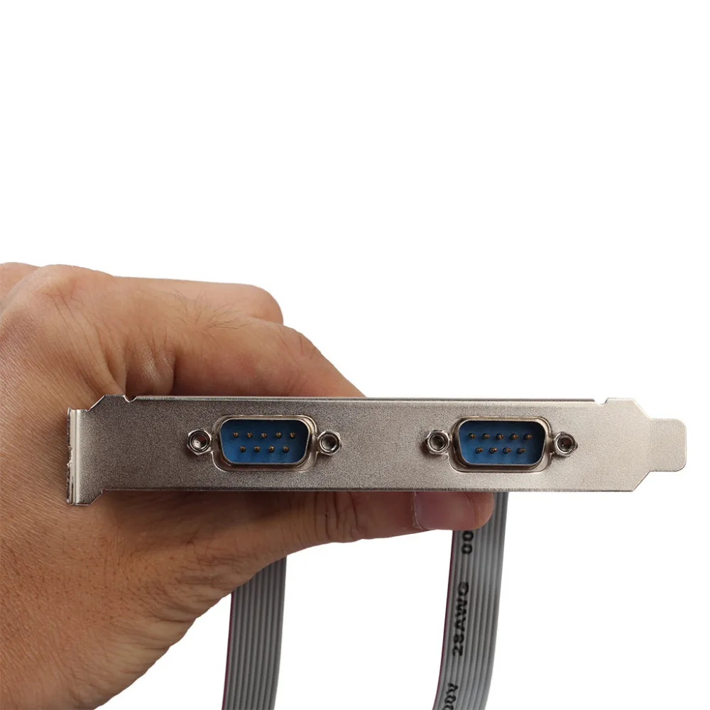 Dual DB9 IDC 10 PIN Cable SinLoon 2xDB9(RS232) Pin Male With Bracket Panel To 10 (7)