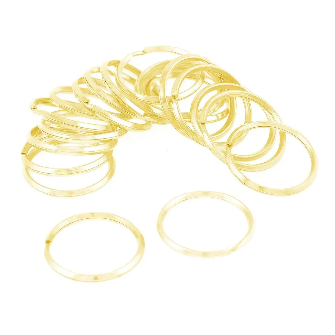 20 Pcs Gold Tone Metal 30mm Diameter Key Ring Keychains Loopkey ringring keychainkey ring loop