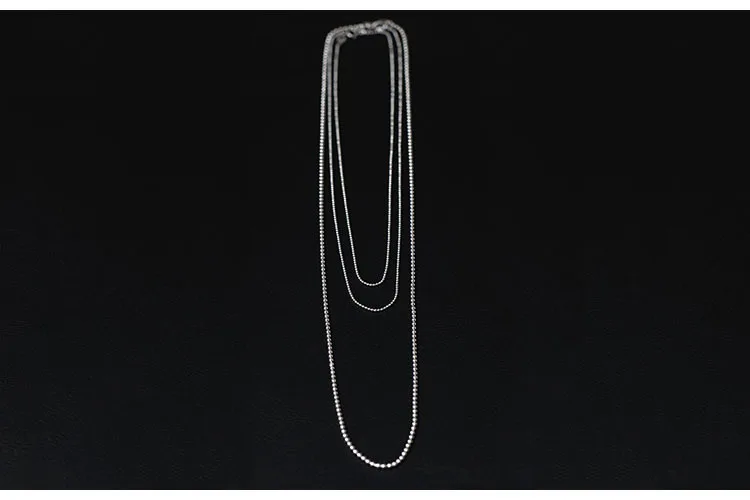 Kaufen Uglyless Echt S 925 Sterling Silber Klassische Design Perlen Halsketten ohne Anhänger Handgemachte Perlen Bijoux Unisex Feine Schmuck