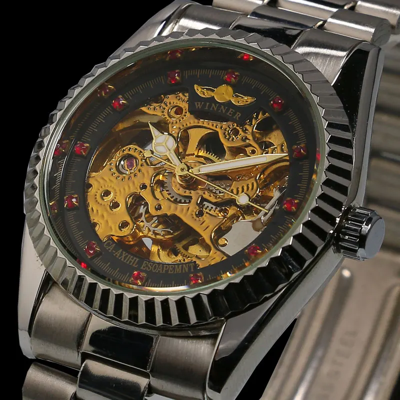 

New Watch Women brand luxury WINNER Fashion Casual Mechanical Transparent watch Lady women wristwatches Girl Dress simple clock