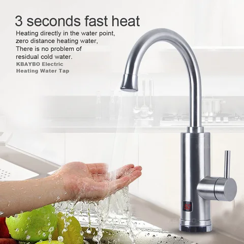 Torneira de Água Aquecedor de Água Quente e Fria da Água sob Pia da Cozinha Aquecimento de Água Kbaybo Instantâneo Tankless Elétrica Instantânea 3000 w