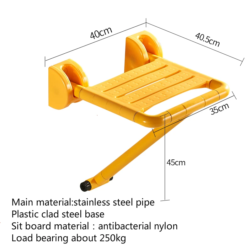 Складной стул для ванной комнаты, домашний настенный подвесной стул, многофункциональный вход/крыльцо/стул для ванной комнаты, стул для пожилых людей, стабильный стул для душа - Цвет: B2