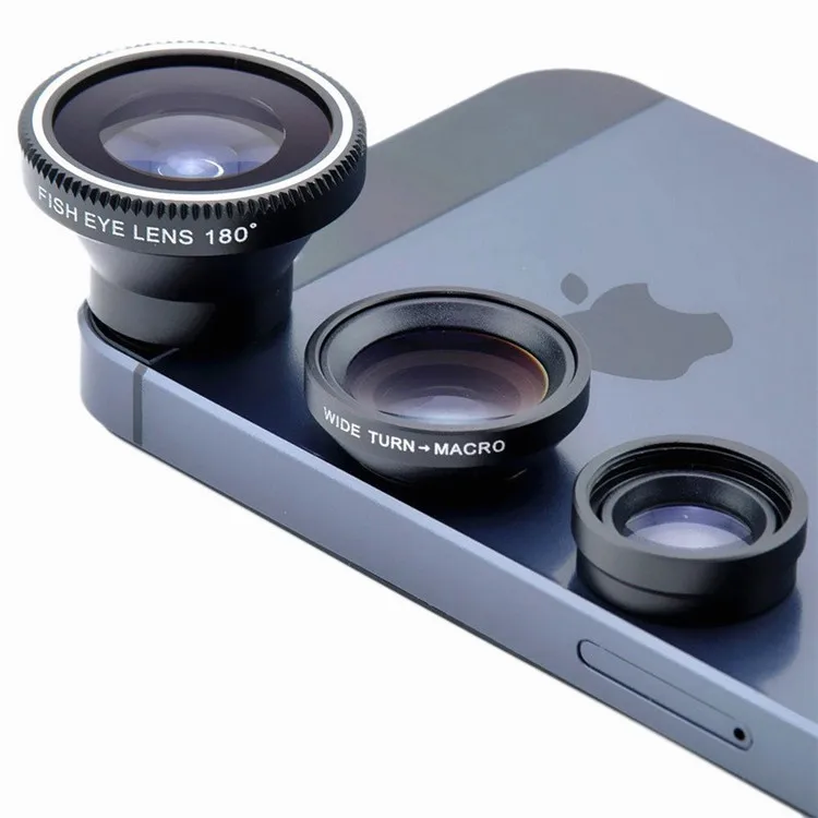 Объектив для мобильного телефона 3в1, комплект, универсальный зажим для смартфона, объектив для камеры, широкоугольный Макро, рыбий глаз, для IPhone 7, 6, смартфон samsung
