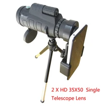2 х Универсальный 35x50 HD один телескоп ночного видения объектив с держателем Стенд клип для Smasung Galaxy S5 S6 S7 мобильного телефона Камера