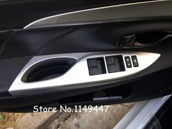 

Left hand drive! For Toyota Vios XP150 Yaris Sedan 2014-2017 ABS Matte Car styling Interior Window Lift Button Frame Cover 4*