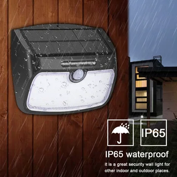 

LED Motion Sensor Light Detachable Solar Panel Outdoor Security Light 3 Modes Wall Lamp with Extension Cable for Warehouse Garag