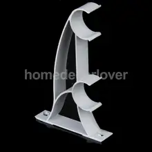 2 шт металлический двойной занавес драпировки штанги кронштейн подходит 25 мм драпировки стержни-белый