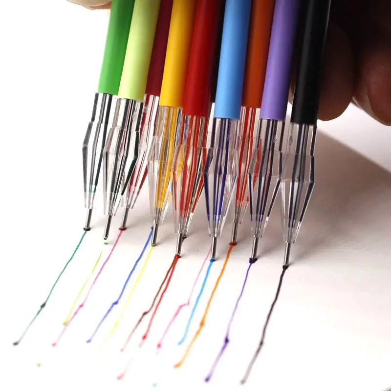 

new 12Pcs/lot Creative Stationery Diamond Head Refill Color Gel Pen Refill 0.5mm Fresh Color 12 Colors School Supplies