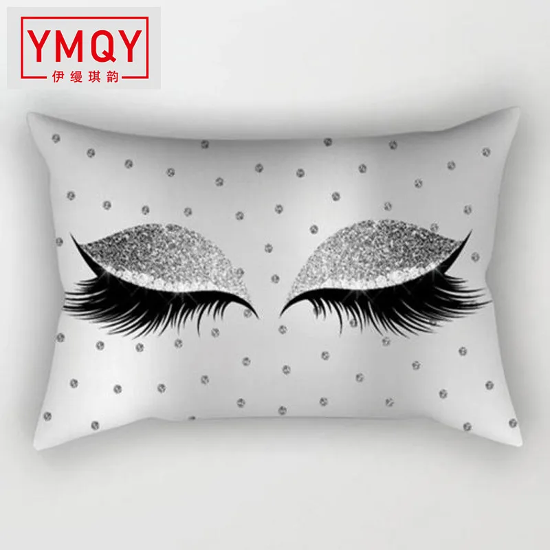 

Brand New Style Creative Eyelash Polyester Pillow Case Waist Throw Home DecorC