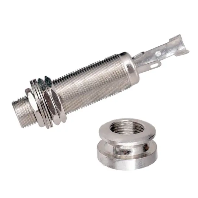 A1347 1 Piece Guitar Bass End Pin Output Jack 1/4 inch Mono or Stereo Applications Silver | Спорт и развлечения