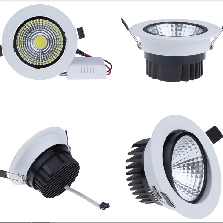 

6W 9W 12W 15W Dimmable Cob Recessed Led Downlight Spot Led Light Ceiling Lamp Down Light Dimmable Led Lamp Home Free Shipping