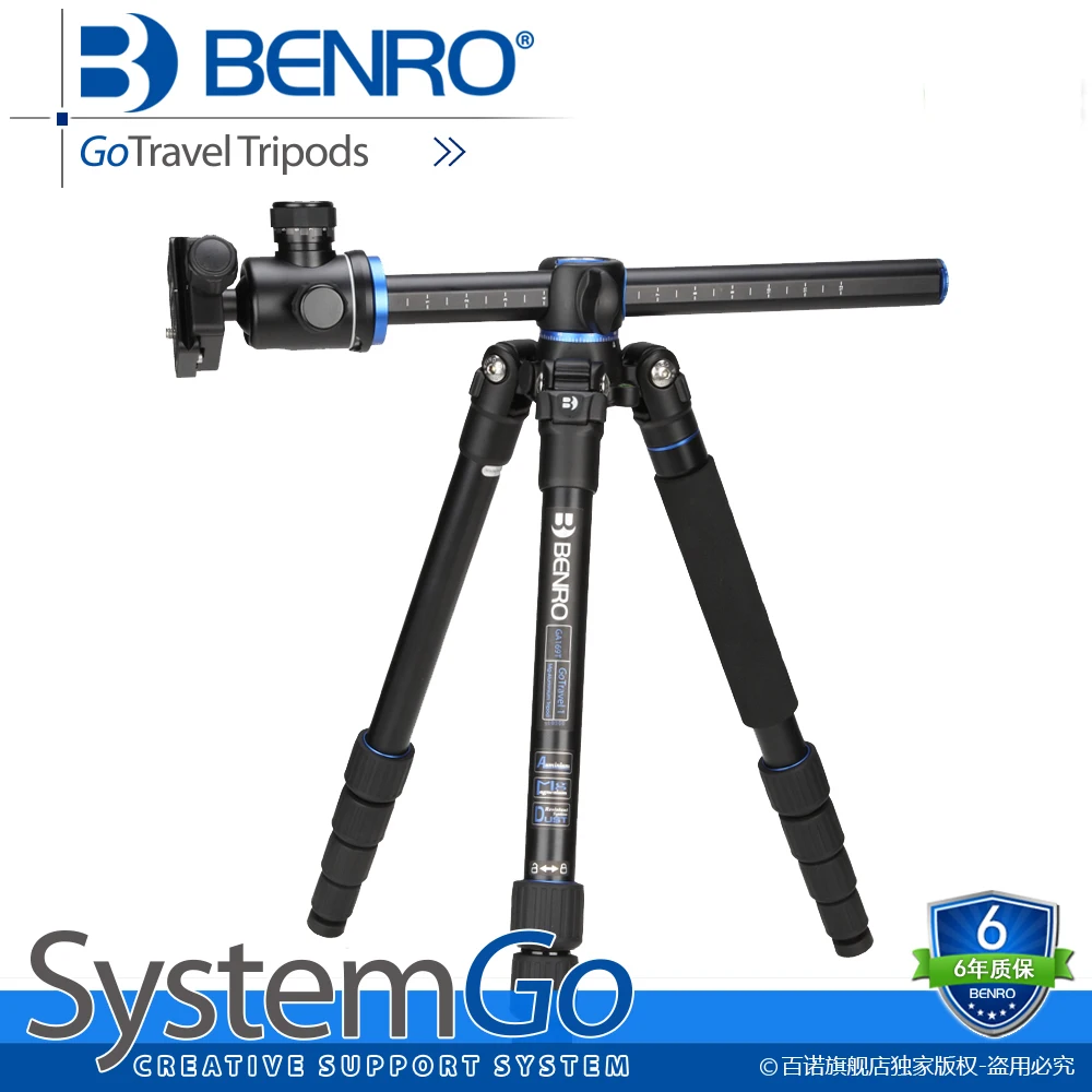 

BENRO 2016 High Quality New Upgrade  Professional Photography Portable Tripod Multi Functional Alloy Camera Tripod GA169TB1