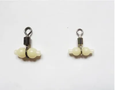 

50pcs/lot cross-line fluorescent luminous beads with swivel fishing accessories