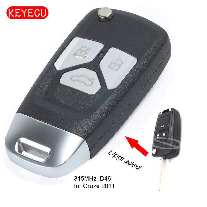 

Keyecu Upgraded Flip Replacement Remote Key Fob 315MHz ID46 for Chevrolet Cruze 2011
