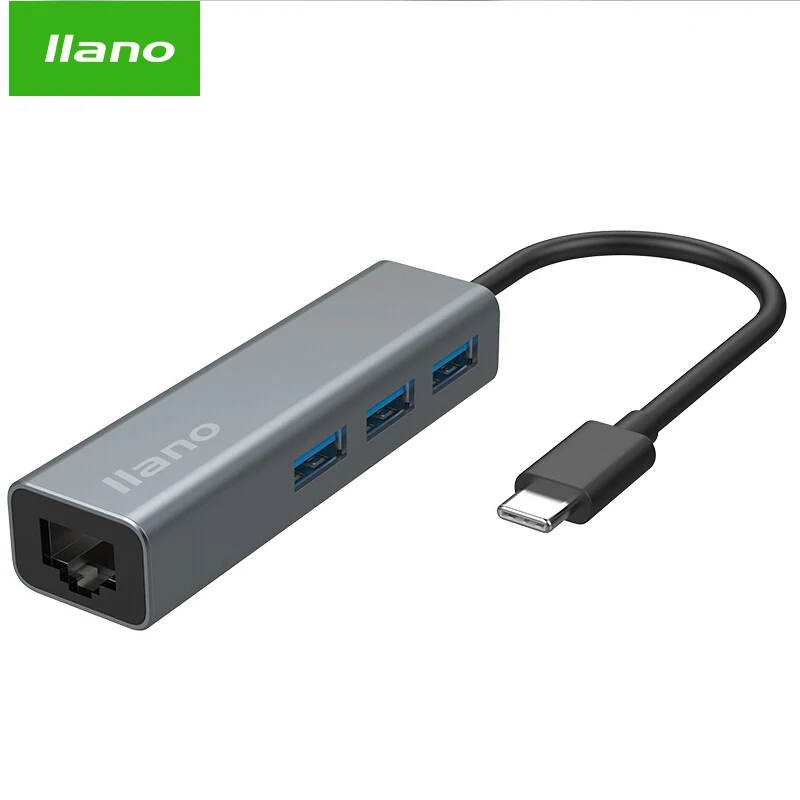 

llano 4in1 USB-C Hub Type C RJ45 USB ethernet adapter 3.0 Hub for MacBook HUB port 3.0 Splitter Multi-port usb c port type C Hub