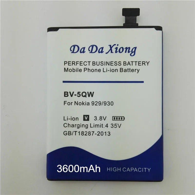 BV-5QW BV5QW 3600 mAh литий-ионный аккумулятор для телефона Nokia lumia 929 930 RM927 929