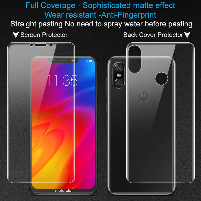

sFor Motorola MOTO P30 Screen Protector IMAK Full Cover 2Pcs Front + 2Pcs Back Cover Frosted Hydrogel Game Film For MOTO P30