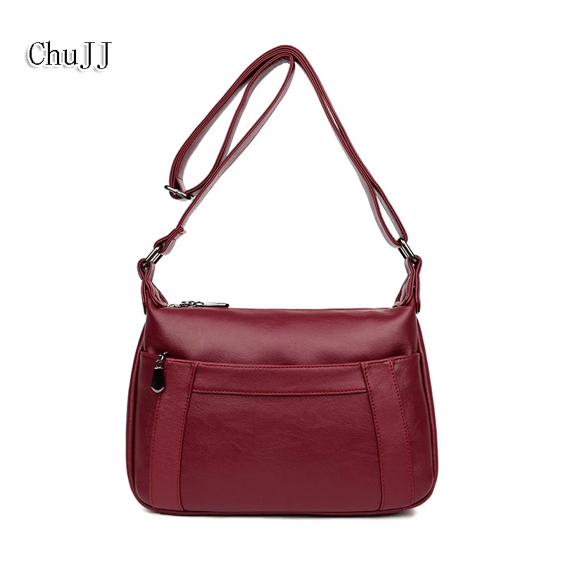 

Chu JJ Women's Genuine Leather Handbags All-match Shoulder CrossBody Bags Fashion Messenger Bag Simple Women Bags