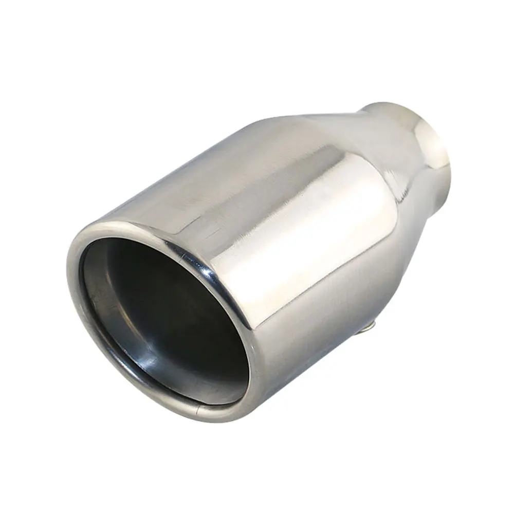 

High Quality 2'' In Stainless Steel 201 Car Exhaust Tip 3'' 4'' Chrome Silver Muffler Pipe For Car Double Wall Out Free Shipping