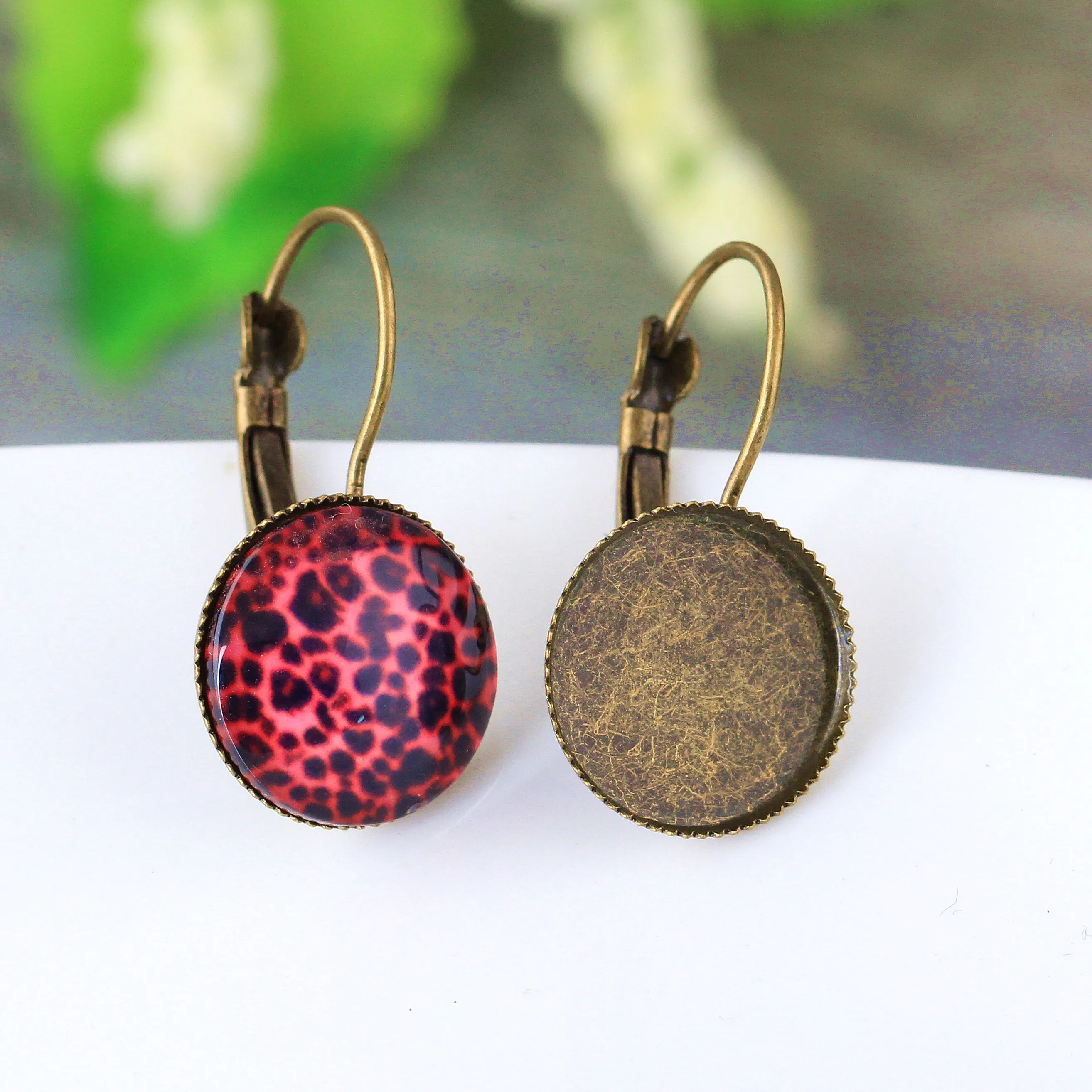 14mm 10pcs High Quality Antique Bronze Plated Brass French Earring