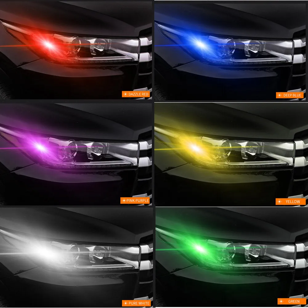 

New LED Car 2x T10 5050 LED RGB COB Interior Wedge Side Light Strobe Remote Control Bulbs LED Accessories light LED Car