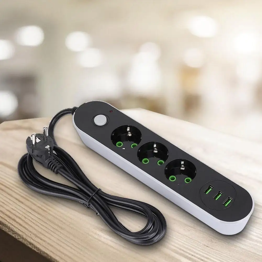 Универсальный Smart мощность полосы розетка ЕС Plug 3 розетки + порты и разъёмы USB зарядное устройство 220 В инструмент