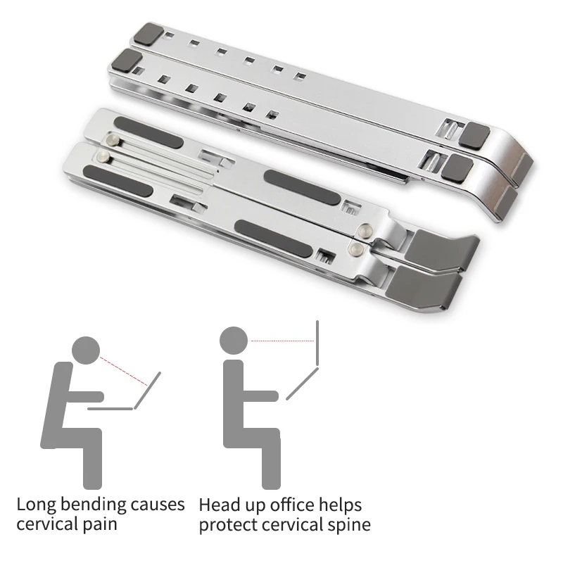 Алюминиевый Сплав регулируемая подставка для ноутбука Складная портативная для ноутбука MacBook компьютерный кронштейн подъемный охлаждающий держатель нескользящий