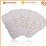 20 Pieces Waterproof Double Gusset Bamboo Cotton Inserts For Pocket Diaper Day and Night