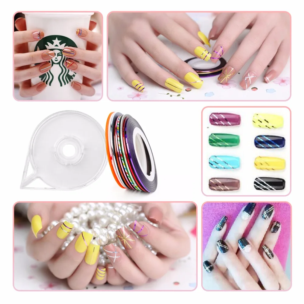 Conjunto de Arte do Unha Ferramentas de Arte do Unha Design do Unha Faça Você Mesmo Decoração Kit Manicure Incluindo Unha Glitter Strass Suprimentos 124 Pçs 16 kit manicure incluindo prego glitter strass design do prego suprimentos