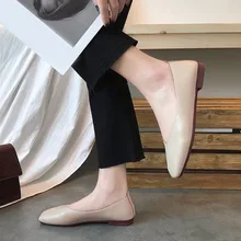 TINO KINO/женские балетки; мокасины на плоской подошве; Женская Осенняя обувь без застежки с квадратным носком; женская модная выразительная обувь из искусственной кожи высокого качества