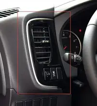 ABS Matte For Mitsubishi Outlander 2015 2016 2017 Car conditioner left air Outlet Strip frame cover Trim accessories 1pcs ABS Matte For Mitsubishi Outlander 2015 2016 2017 Car conditioner left air Outlet Strip frame cover Trim accessories 1pcs