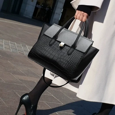 

NEW Simple Style Ladies Leather Handbags Big Leather Totes Female Shopping Totes Shoulder Messenger Bag Bolsa Feminina Female