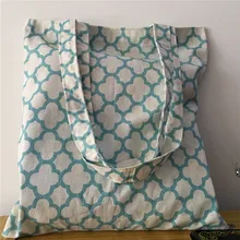 YILE cхлопковая льняная Эко ткань хозяйственная сумка через плечо с принтом синий цветок 1206-4