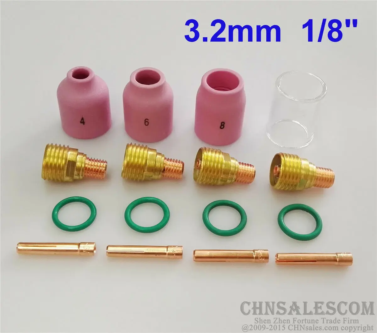 CHNsalescom 16 шт. TIG сварочный газовый объектив Керамика сопла и сукняные шорты комплект чашек для WP-9/20/25/1/8"