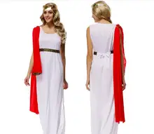 Ensen largo de halloween blanco medieval dress for women ateneo diosa athena cosplay traje deguisement adultes carnaval dress