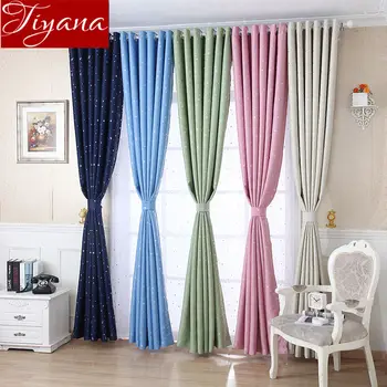 

Star Curtain for Kids Boys Room Cartoon Blue Curtain for Window Bedroom White Tulle Girls Room Pink Drapes Treatment T&123#30