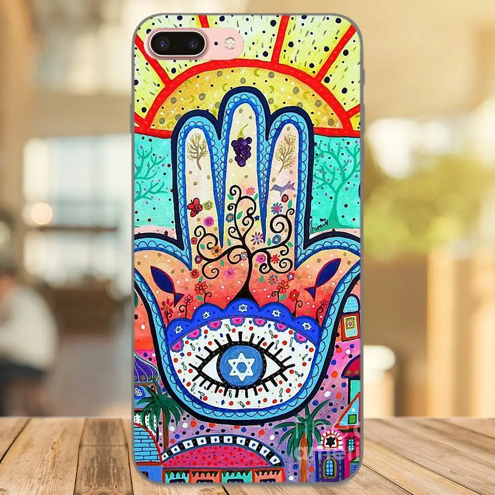 Мягкая Капа Coque Хамса от дурного глаза Judaica рука для Samsung Galaxy Note 4 8 9 S3 S4 S5 S6 S7 S8 S9 S10 Edge