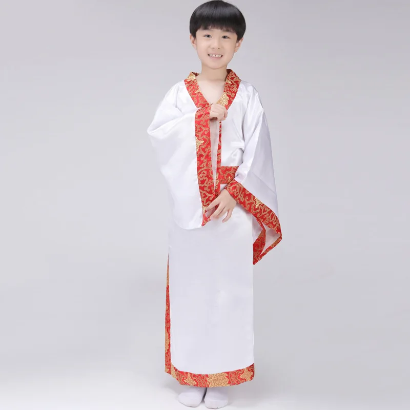 Новое поступление Китайский народный костюм мальчиков Hanfu одежда Халат + ремень Длинная детская Китайская традиционная costime девушка Тан