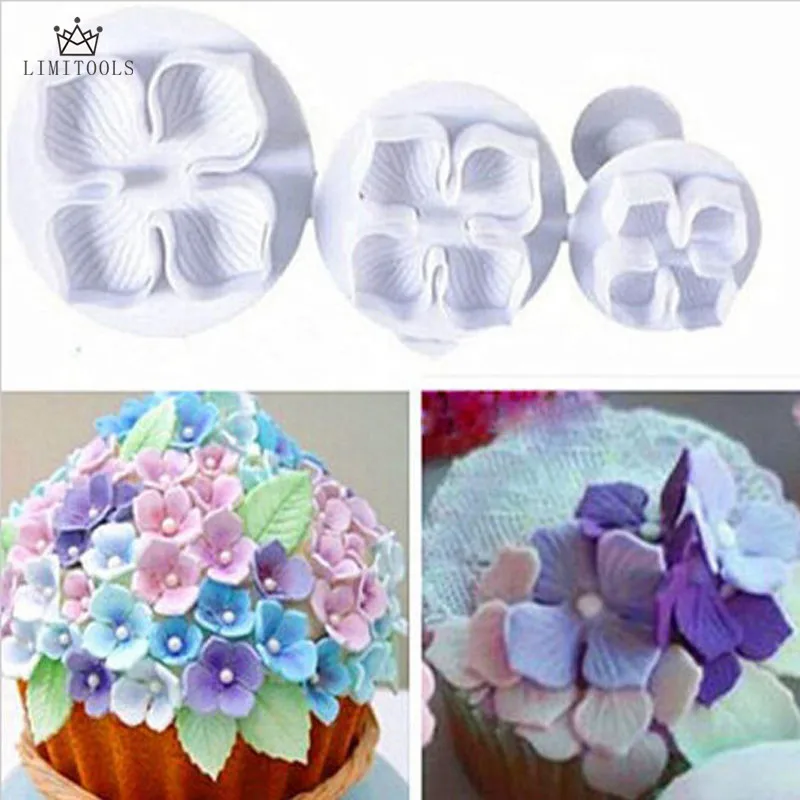

LIMITOOLS 3PC Hydrangea Fondant Cake Decorating Sugarcraft Plunger Cutter Flower Style NEW