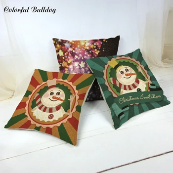 

Happy New Year Image Sock Decorate Home Sofa Party Throw Pillow Case Gift Box Cartoon Reindeer Cushion Cover Starlight Snowflake