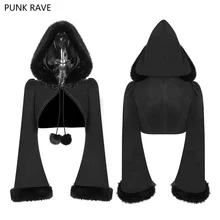 Лолита панк готический имитация моды волос кролика вечерние Короткое пальто куртка плащ топы викторианской WLY079