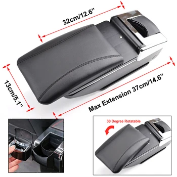 Universal Car Center Centre Console Armrest Top Storage Box Arm Rest Rotatable car accessories